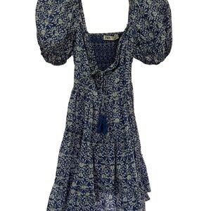 Zara Navy Floral Long Sleeve Dress